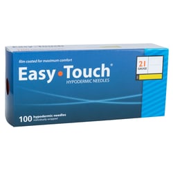 Med Vet International EasyTouch Hypodermic Needles, 21G x 1.5in, 100/Box,