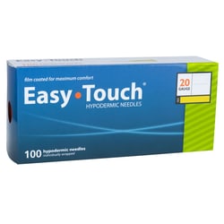 Med Vet International EasyTouch Hypodermic Needles, 20G X 1in, 100/Box,