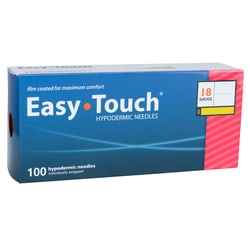 Med Vet International EasyTouch Hypodermic Needles, 18G x 1.5in, 100/Box,