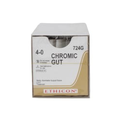 Med Vet International Ethicon Chromic Gut Suture, Size 4-0, J-1, 18In,