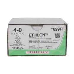 Med Vet International Ethicon Ethilon Nylon Suture, Size 4-0, P-3, 18In,