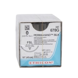 Med Vet International Ethicon Permahand Silk Suture, Size 0, FSL, 18In,