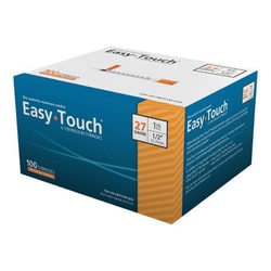 Med Vet International EasyTouch U-100 Insulin Syringe, 27G X 1/2in, 1mL,