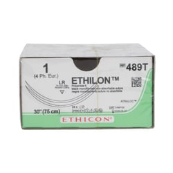 Med Vet International Ethicon Ethilon Nylon Suture, Size 1, Double Armed