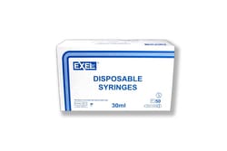 Med Vet International&nbsp;Exel Syringe, 30mL, Luer Lock, 50/BX, 26290