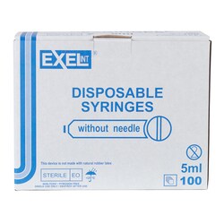 Med Vet International Exel International Luer Lock Syringe, 5mL, 100/Box