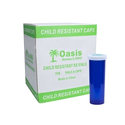 Med Vet International Blue Prescription Vial, 60 Dram, 115/Case