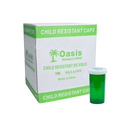 Med Vet International&nbsp;Green Prescription Vial, 40 Dram, 200/Case