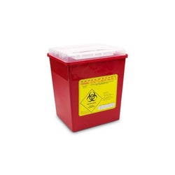 Med Vet International Sharps Container, 2 Gallons, Locking Top Flap, Polypropylene, 3/Pack