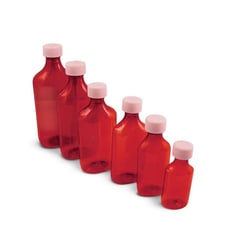 Med Vet International Amber Plastic Graduated Ovals 6 oz 100/Case
