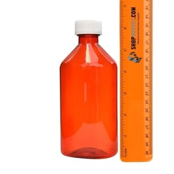 Med Vet International&nbsp;Amber Plastic Graduated Ovals 12 oz 100/Case