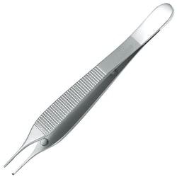 Med Vet International&nbsp;Miltex Padgett Gorney-Adson Tissue Forceps, 4.75in, With Tying Platform, 1 X 2 Teeth, German, PM-2511