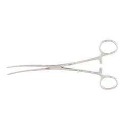 Med Vet International&nbsp;Miltex Bainbridge Forceps, 7.25in, Curved, Longitudinal Serrations, Cross Tip Serrations, German, 7-236