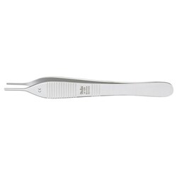 Med Vet International&nbsp;Miltex Debakey-Adson Tissue Forceps, 4-7/8in, Straight, Atraumatic Tips 1.5mm Wide, German, 6-125