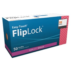 Med Vet International&nbsp;FlipLock Safety Needles, 18G x 1in, 50/Box