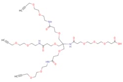 eMolecules​&nbsp;Broadpharm  Tri-(Propargyl-PEG2-ethoxymethyl)-methane-amido-PEG3-carboxylate  100mg  603111831  BP-25656  98.000    [null]  945.070  C44H72N4O18
