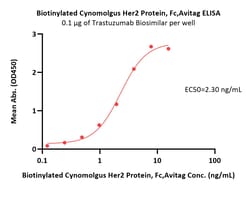 ACROBiosystems Biotinylated Cynomolgus Her2 / ErbB2 Protein, Fc,Avitag,