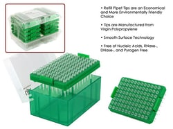 Chemglass Life Sciences&nbsp;Chemglass pipette tips, 10 μL extra-long, non-sterile refill, 960/pack