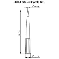Chemglass Life Sciences&nbsp;Chemglass pipette tip, 300 μL, standard barrier, sterile - bulk (4,800/Case)