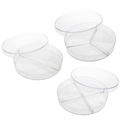 Chemglass Life Sciences&nbsp;Chemglass Petri Dish, 3 compartments, non-treated, sterile, 100 mm, polystyrene (pack of 20)