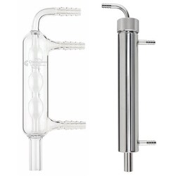 Chemglass Life Sciences&nbsp;Condenser, Stainless Steel, 165 mm OAL, M18 x 1.5 thread for 1-5 L bioreactors