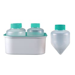 Chemglass Life Sciences&nbsp;Chemglass 250 mL Conical Centrifuge Tube, Polypropylene with HDPE Cap - Racked (6/rack, 24/case)