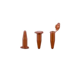 Chemglass Life Sciences&nbsp;Chemglass 0.6 mL Amber Microcentrifuge Tube, Conical Bottom, Lock Cap, Nest