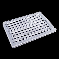 Chemglass Life Sciences&nbsp;Chemglass 0.1 mL 96-Well Semi-Skirt PCR Plate, White, A1 Notch