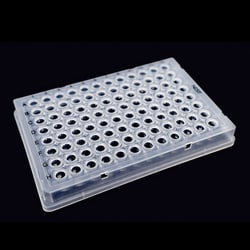 Chemglass Life Sciences&nbsp;Chemglass 0.1 mL 96-Well PCR Plate, Full Skirt, Clear, H1 Notch