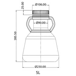 Chemglass Life Sciences&nbsp;Erlenmeyer flask, 5 L polycarbonate, baffled bottom, sterile - vent or seal cap