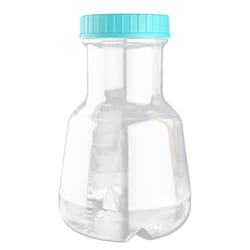 Chemglass Life Sciences&nbsp;Chemglass 3 L Wide-Mouth High-Efficiency Polycarbonate Erlenmeyer Flask, Baffled Bottom, Sterile, Vent Filter Cap (CGN-2166-3W)