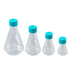 Chemglass Life Sciences&nbsp;Erlenmeyer Flask, 250 mL, Polycarbonate, Flat Bottom, Sterile, Seal Cap