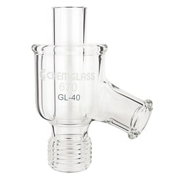 Chemglass Life Sciences&nbsp;Zero Dead Space Drain Valve, 2 in Beaded Pipe, GL-40 Thread, Torque Knob, For Chemglass Reactors