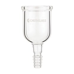 Chemglass Life Sciences&nbsp;Glass Adapter, 1-1/2 in Beaded Pipe to CG-300-04 4-Ring Hose Connector