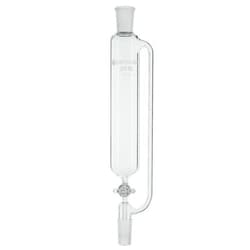 Chemglass Life Sciences&nbsp;Chemglass 60 mL Addition Funnel, Graduated, 14/20 Joint, 2 mm Glass Stopcock, 225 mm OAH