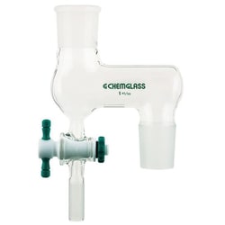 Chemglass Life Sciences&nbsp;Distilling Adapter for Process Reactors, 24/40 Joint, Style A, 14 mm valve