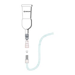 Chemglass Life Sciences&nbsp;Chemglass 14/20 Outer Joint Adapter, Luer connection for 1/8 in PTFE tubing