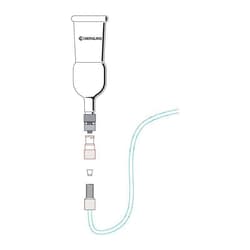 Chemglass Life Sciences&nbsp;Chemglass Metal Luer to 24/40 Inner Joint Adapter - connects 1/8 in PTFE tubing to 24/40 tapered glass joint