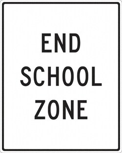 MSC END SCHOOL ZONE SIGN