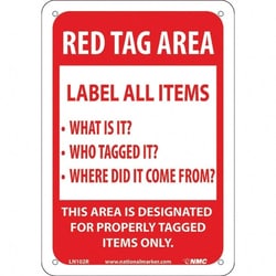 MSC&nbsp;RED TAG AREA LABEL SIGN