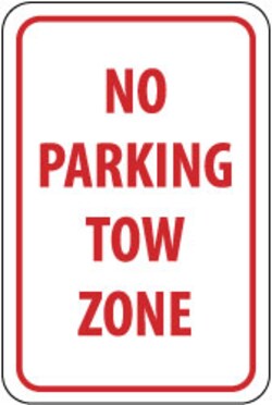 MSC&nbsp;NO PARKING TOW ZONE SIGN
