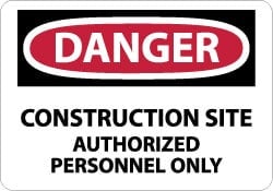 MSC&nbsp;DANGER CNSTRCTN SITE SIGN