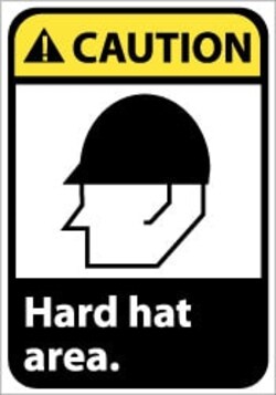 MSC&nbsp;CAUTION HARDHAT AREA SIGN