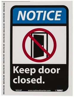 MSC&nbsp;KEEP DOOR CLOSED SIGN