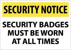 MSC&nbsp;SECURITY NOTICE SIGN