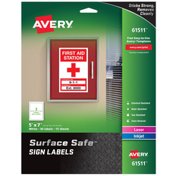 MSC LASER/INKJET SIGN LABEL