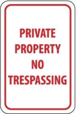 MSC&nbsp;PRVT PROPTY NO TRESPS SGN