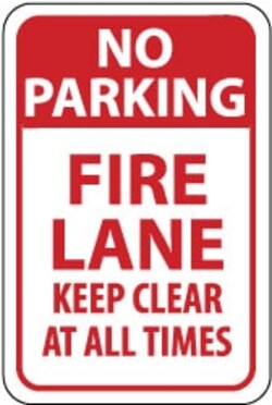 MSC&nbsp;NO PARKING FIRE LANE SIGN