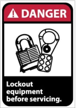 MSC DNGR LOCK OUT EQUIP LABEL