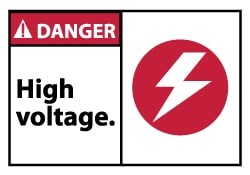 MSC&nbsp;DANGER HIGH VOLTAGE LABEL
